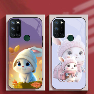 Ốp Lưng REALME 7I, REALME C17 Mặt kính hình thỏ ngộ nghĩnh, thiết kế độc quyền
