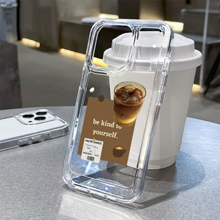 Ốp lưng iphone chống sốc café sữa đá trong suốt Cho iPhone 7Plus 8Plus XR 11 12 13 14 Pro MAX 6 6S 14 X XS MAX sd1102