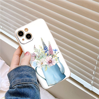 Ốp vuông iphone bình hoa sắc màu 14 Prm 6 6s P 7P 8P 11 11 Pro 11 Prm X Xsm 12 Pro 12 Prm 13 e4932