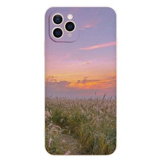 Ốp lưng điên thoại ốp iphone cánh đồng hoa lau dưới hoàng hôn 7 8 X XS XS Max 11 12 13 14 Pro Max e5870