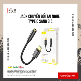 Jack chuyển đổi tai nghe type c sang 3.5 có mic đàm thoại Baseus - đầu chuyển typec ra 3.5mm