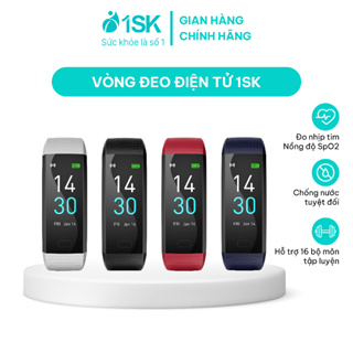Vòng đeo thông minh 1SK chăm sóc sức khỏe, đo nhịp tim, theo dõi giấc ngủ, chống nước IP48, kết nối app điện thoại
