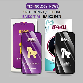 Cường lực Baiko Tím và Baiko Đen cho iphone 13/13 pro/ 12/ 12 pro/ 12 promax/ 13 pro max, mini cao cấp