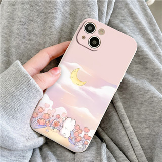 Ốp lưng dẻo iPhone thỏ ngắm trời đêm cho 14 13 12 Mini 12 Prm 11 11 Pro 11 Pro Max/ Xs Max/ XR 7 SE eh2015