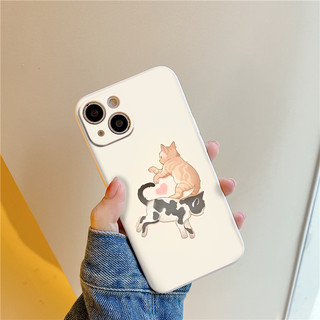 Ốp vuông iphone 2 chú mèo ngủ cute14 Pro max 6 6s Plus 7P 8P 11 11 Pro 11 Prm X Xsm 12 Pro 12 Prm 13 eh2032