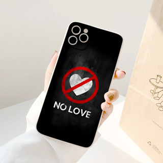 Ốp BVC Iphone viền vuông đen hình no love cho iphone 6/7/8Plus X XS xr xsmax 11/12/13/14pro prm eh2042