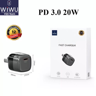 Củ sạc nhanh WIWU TP08 mini Fast Charger PD 20W USB-C cho Smart phone , Tablet , máy tính bảng