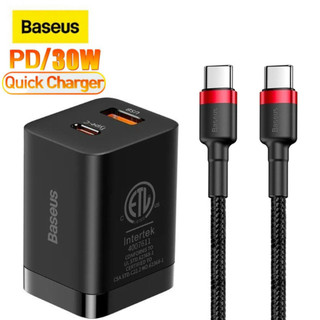Bộ sạc nhanh 30W 2 cổng sạc Củ sạc kèm dây typec to type c 60w dùng cho samsung xiaomi ipad macbook laptop
