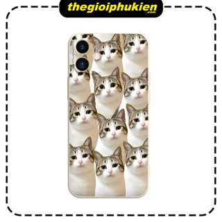 ỐP IPHONE cạnh vuông BVC mặt mèo cute ip 7 8 Plus 6 6s Plus 11 13 12 14 Pro MAX XR X XS MAX - e6823