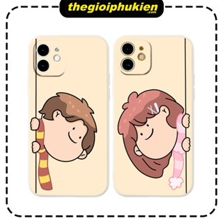 ỐP IPHONE cạnh vuông BVC cặp đôi ngó nghiêng ip 7 8 Plus 6 6s Plus 11 13 12 14 Pro MAX XR X XS MAX - e7171