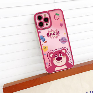 Ốp lưng Iphone cạnh vuông gấu Lot.so hồng xinh cho iphone 6/7/8Plus X XS xr xsmax 11/12/13/14pro promax sv07