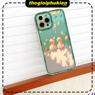 Ốp lưng iphone cặp đôi vịt cạnh vuông lỗ camera 7 8 Plus 6 6s Plus 11 13 12 14 Pro MAX XR X XS MAX - sv2013