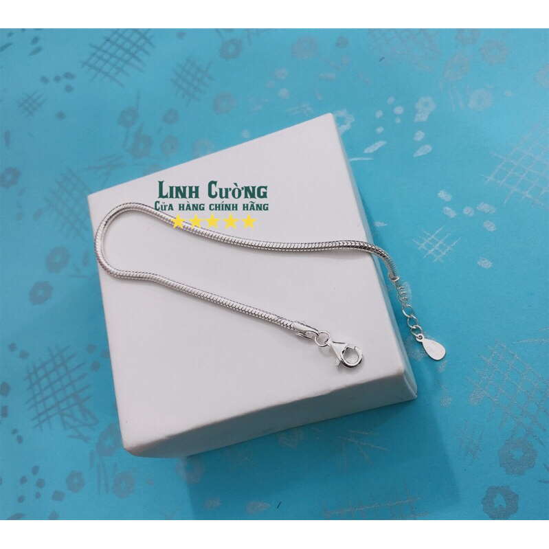 Lắc tay sợi mỳ to dày dặn 2mm đủ size nam nữ- Chất liệu bạc ta