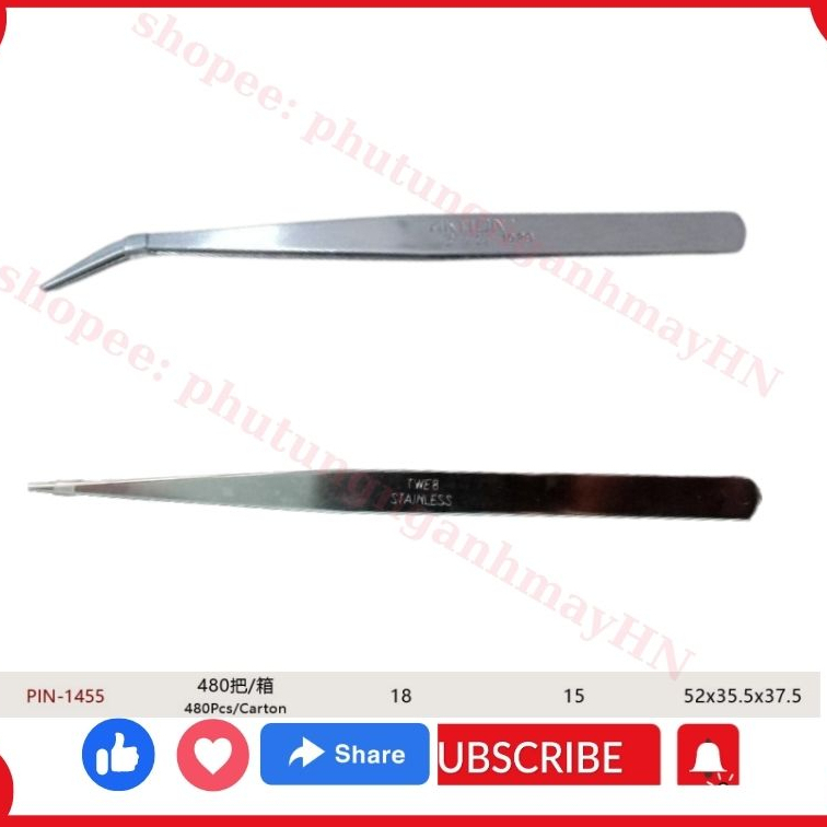 05 chiếc  Nhíp  gắp chỉ cong, thẳng (chiếc) ngành may