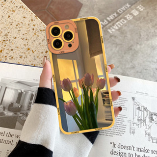 Ốp điện thoại iphone cạnh vuông Hoa tulip thơ mộng BVC 7p/8p/x/xs/xs max/11/11pro max 12 13 14 plus sv18