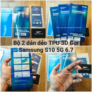 Bộ dán màn Gor TPU 3D chống sốc , cường lực  /  Ốp lưng dẻo silicon màu Samsung Galaxy S10 5G 6.7 chống nước, chống bẩn