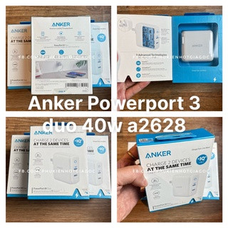 Củ Sạc nhanh PD Anker PowerPort 3 Duo 40W A2628 / GAN Anker PowerPort 3 65W Elite A2034 / Atom 3 PD2 60w A2029/ II A2322