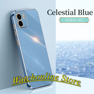 Ốp lưng viền vuông Xiaomi Redmi A1 viền xi mạ vàng sang trọng