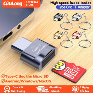 Đầu Đọc Thẻ Nhớ TF Micro SD Type C Android video file ảnh data điện thoại máy tính OTG USB-C làm bộ nhớ gắn ngoài