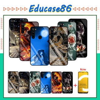 Combo Ốp lưng Kính 3D Xiaomi Redmi Note 8 Sang trọng (TẶNG KÈM 1 kính cường lực full màn hình )