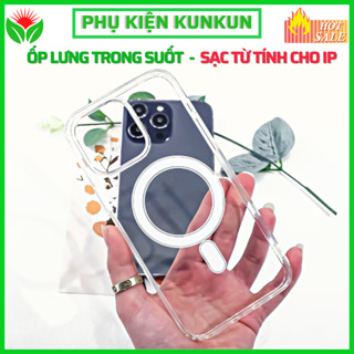 Ốp lưng iPhone trong suốt chống sốc - Hỗ trợ sạc từ tính cho iphone 11 pro max 12 pro max 13 pro max 14 pro max