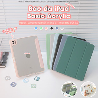 Bao da iPad Basic Acrylic tối giản, lưng trong suốt, chống sốc, chống ố cho Air4/5/Pro11/Gen5/6/7/8/9