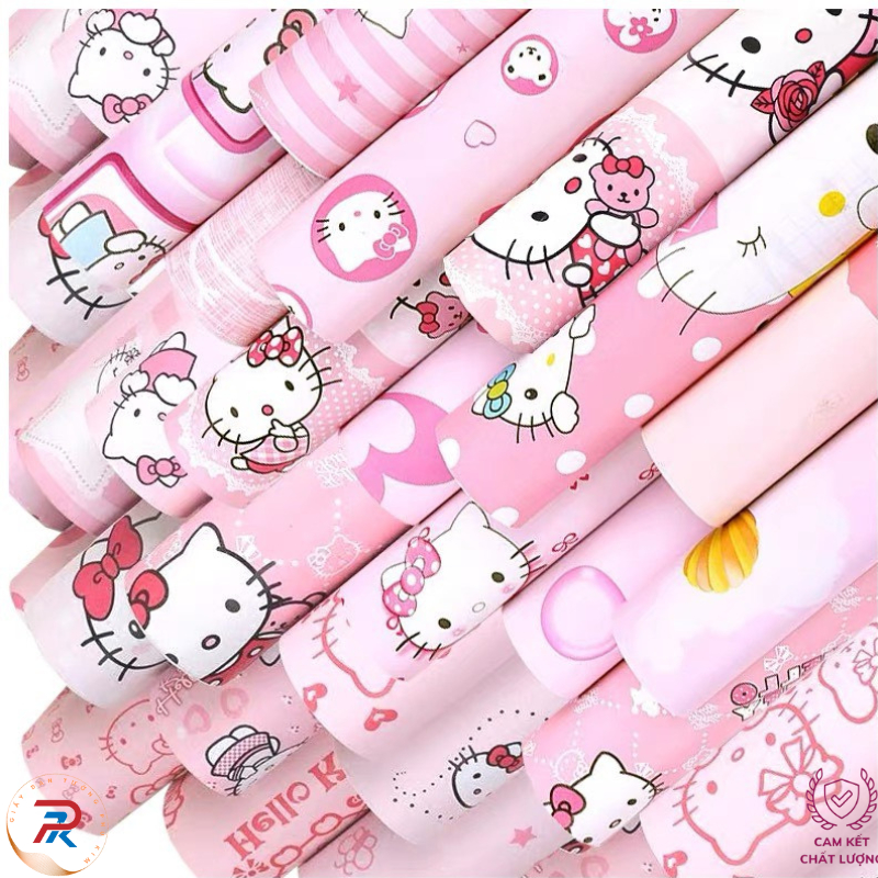 [GIÁ RẺ] Decal 1 Mét Giấy dán tường PK khổ rộng 45CM có sẵn keo dán - MẪU KITTY DỄ THƯƠNG GTDPK003