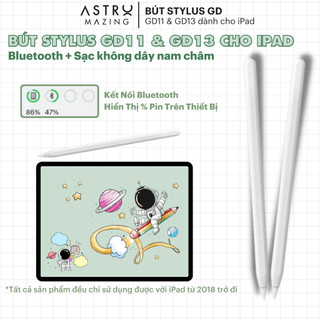 Bút Cảm Ứng Stylus GD11 GD13 Bluetooth ASTROMAZING Cho iPad 9th ​​Gen 8th 7th 6th Pro 11 12.9 2019 2020 2021 2018 Mini 6