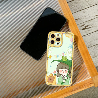 Ốp lưng Iphone cạnh vuông cô bé mùa hè siêu xinh iphone 6/7/8Plus X XS xr xsmax 11/12/13/14pro prm sv50