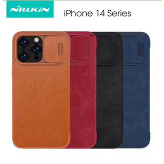 Bao Da NillKin Qin Cho iPhone 14 Pro Max, 14 Pro, 14 Plus,14 có khe nhét thẻ và có thanh trượt bảo vệ camera