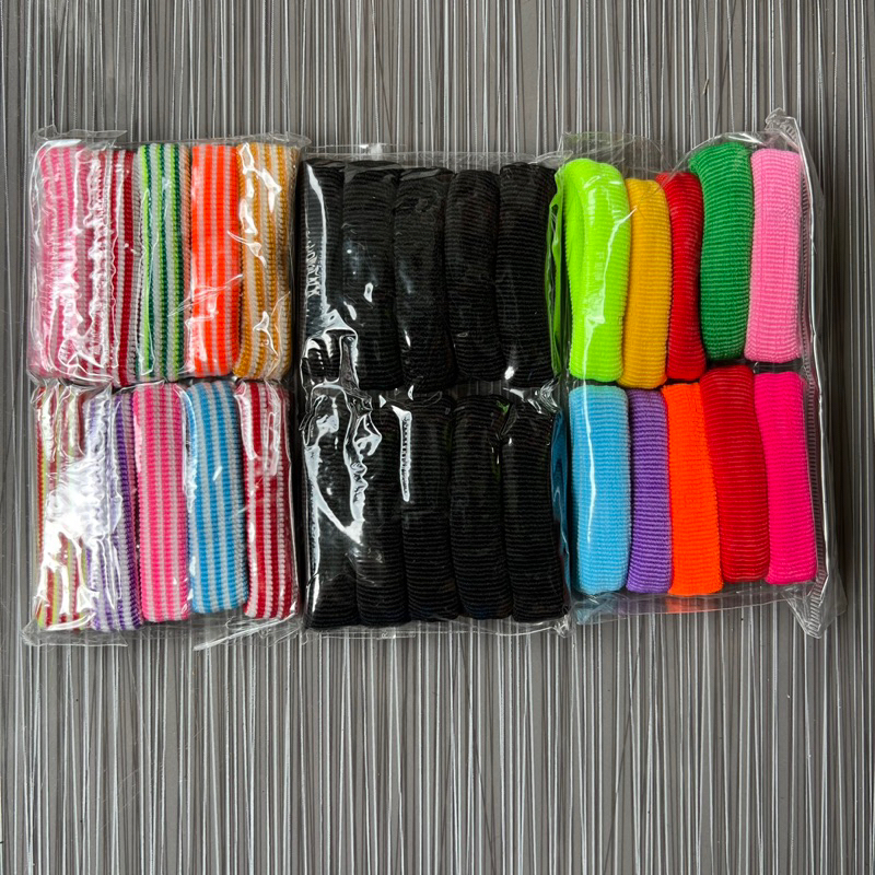 Túi 20 thun cột tóc màu đen (bản 1.5cm, rộng 6cm)