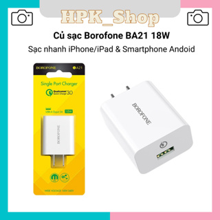 Củ sạc nhanh 18W - QC3.0 Borofone BA21 cổng USB