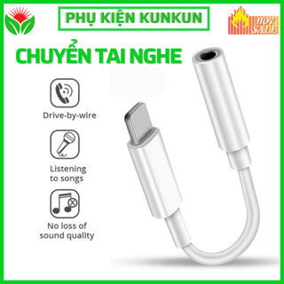 Cáp chuyển đổi tai nghe sang chân tròn 3.5 mm có hỗ trợ mic đàm thoại-Dây Zắc,giắc,Jack [KunKun]