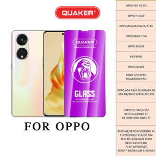 Kính cường lực Oppo full màn Quaker A57 F11 A12 A11K A12S A54 A55 A76 RENO