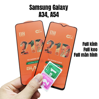Kính cường lực full màn hình 21D cho Samsung Galaxy A34, A54