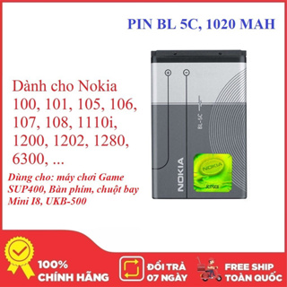 Pin nokia BL 5C 1020 mAh Pin 3 Gân 2IC Xịn Chống Phù Cho Nokia 1280, 105, 110i