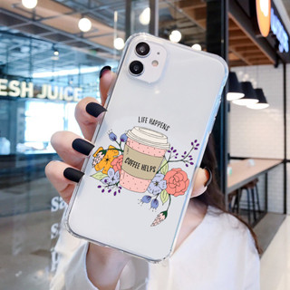 Ốp điện thoại iphone caffe và hoa đẹp BVC 7plus/8plus/x/xs/xs max/11/11pro max 12 13 14 plus uh129