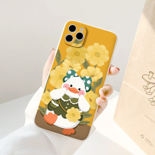 Ốp điện thoại iphone vịt má hồng bên hoa vàng cute BVC 7p/8plus/x/xs/xs max/11/11pro max 12 13 14 plus e5927
