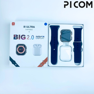 Đồng Hồ Thông Minh Picom i8 ULTRA 49mm Hai Dây Đeo Kèm Tai Nghe Bluetooth TWS