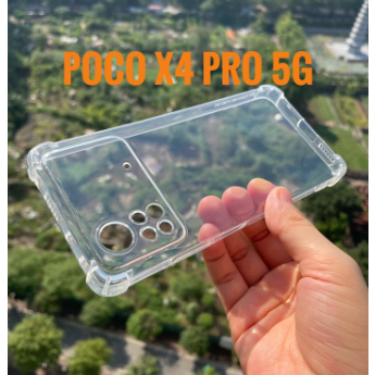 Ốp lưng silicon trong suốt chống sốc 4 cạnh cao cấp cho Xiaomi Poco X4 Pro 5G