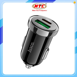 Cốc sạc ô tô / xe hơi Hoco Z44 hỗ trợ QC3.0 18W và TypeC PD 20W (Đen) - Nhat Tin Authorised Store