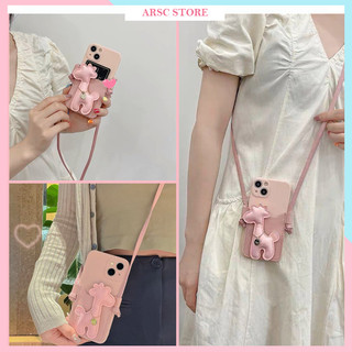 Ốp Lưng iphone In Hình Hươu Kèm Dây Đeo Chéo Dễ Thương Cho Iphone 7 8 Plus SE X XS XS Max 11 12 13 14 Pro Max