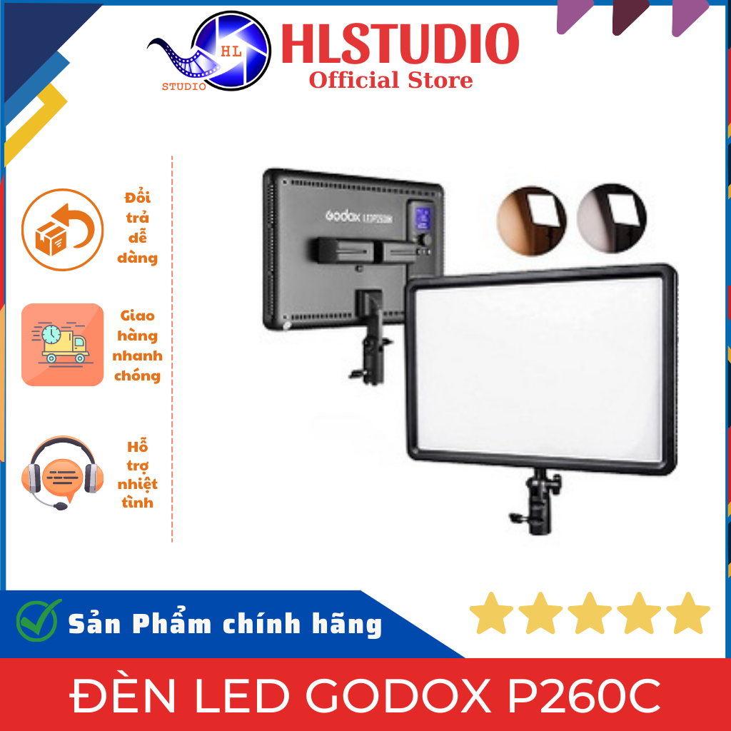 Đèn Led Godox P260C Và P260C Pro HL Studio –  Ánh Sáng Mềm Mịn, Nhiệt Độ Từ 2800K Đến 6500K