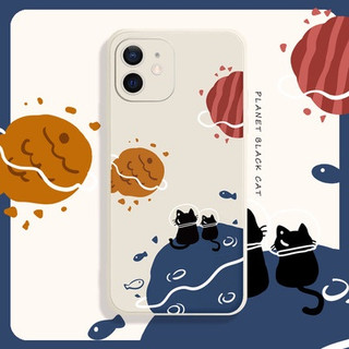 Ốp lưng iphone MÈO ngắm vũ trụ iPhone 13 12 11 Pro Max SE 2020 X XR XS 8 7 ip 6S 6 Plus e1575
