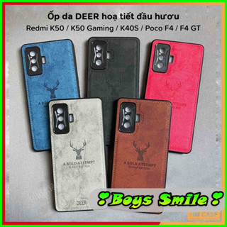 Xả hàng Ốp lưng da lộn Deer Hươu XIaomi Redmi K50 / K50 pro K50 Gaming ốp sát máy, cầm thật tay