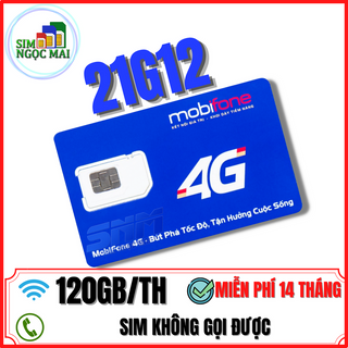 Sim 4G Mobifone MDT50 - ED60 - MDT250A - 12FD50 - Trọn Gói 1 Năm - Không Giới Hạn Data - Sim Ngọc Mai