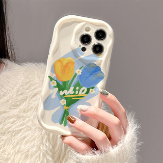 Ốp lưng iphone Viền nổi cạnh sóng Hoa Tulip iphone 6s/6splus/7/7plus/8/8plus/x/11/12/13/14/max/promax sk1033