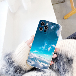 Ốp lưng iphone hình trời xanh mây trắng cho ip 14 Pro max 6 7 Plus 8 Plus 11 11 Prm X Xs max 12 Pro 13 14 eh2088