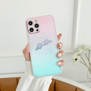 Ốp Điện Thoại hình 2 con cá heo hôn nhau 14 Pro max 13 Pro max 12 Pro 11 xr xs max eh2094