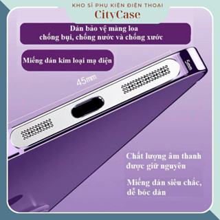 Combo 2 miếng dán kim loại chống bụi chống nước chống xước màng loa cho dòng Iphone 12/13/14/Pro/Max/Plus/mini Citycase